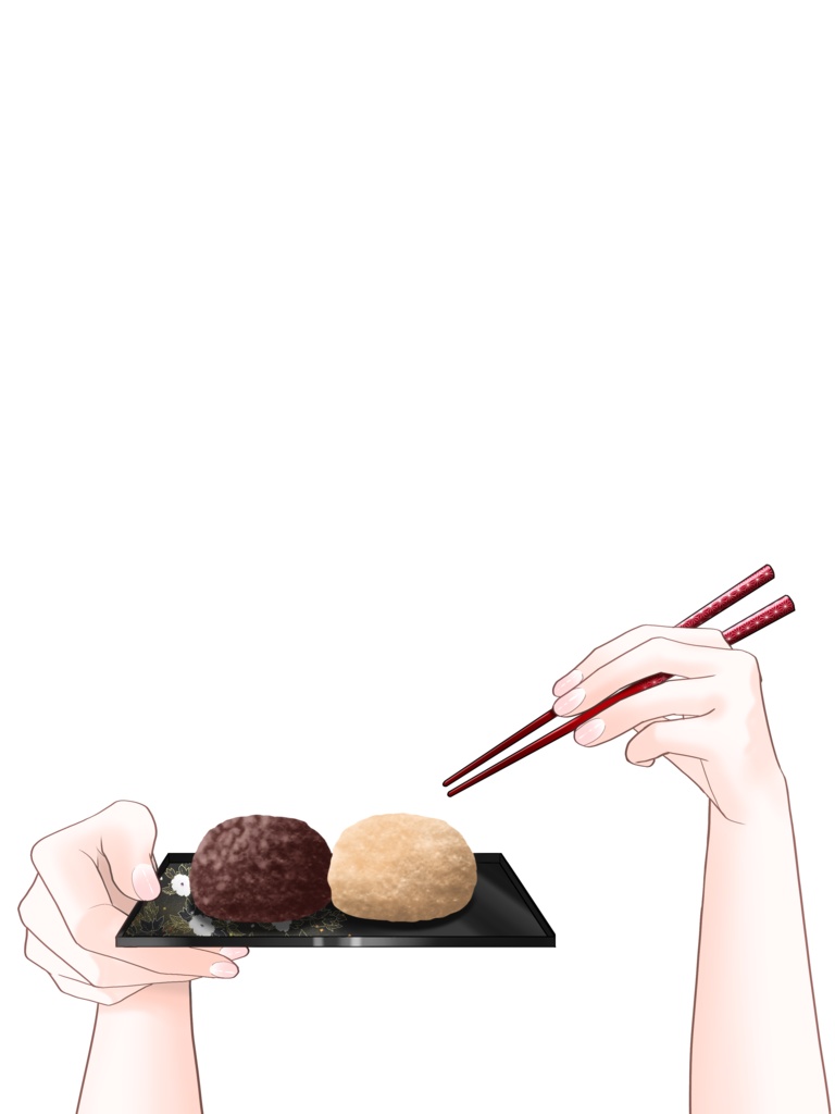 お彼岸に✨おはぎを持つ手の素材✨ おはようVTuber素材 おはようVライバー素材 VTuber素材 Vライバー素材(透過素材)