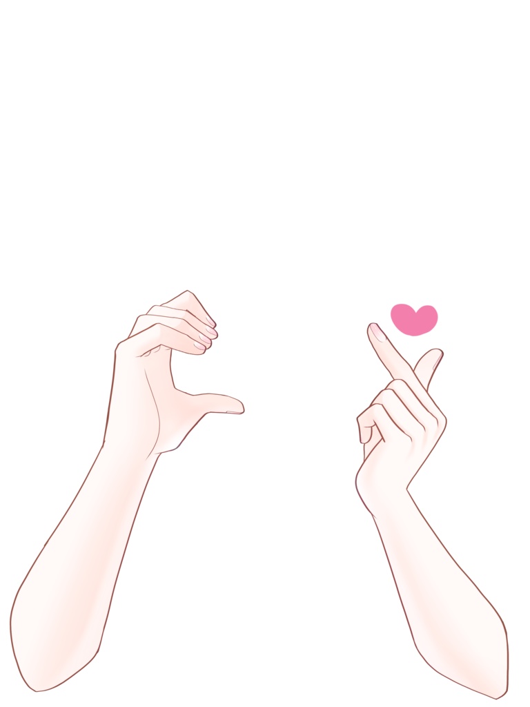 Wハートの手の素材💗 手の素材 おはようVTuber おはようVライバー おはようVTuber素材 おはようVライバー素材 VTuber素材 Vライバー素材(透過素材)