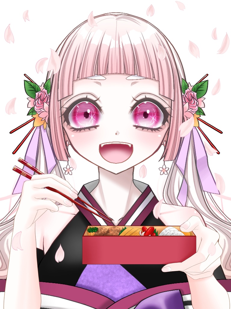 お花見弁当の素材✨ おはようVTuber/おはようVライバー/おはようVTuber素材/おはようVライバー素材/VTuber素材/Vライバー素材（透過素材）