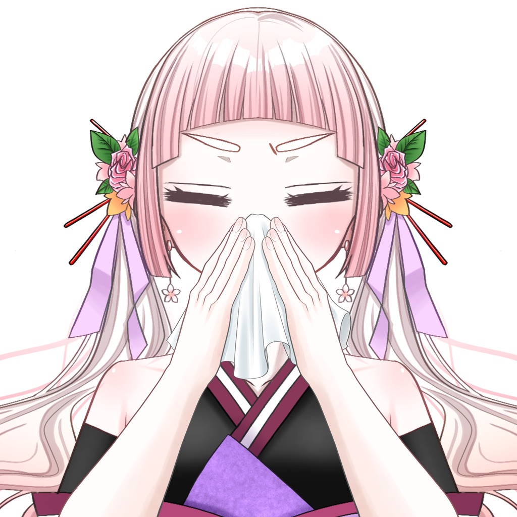 鼻をかむ素材🤧 おはようVTuber/おはようVライバー/おはようVTuber素材/おはようVライバー素材/VTuber素材/Vライバー素材(透過素材)