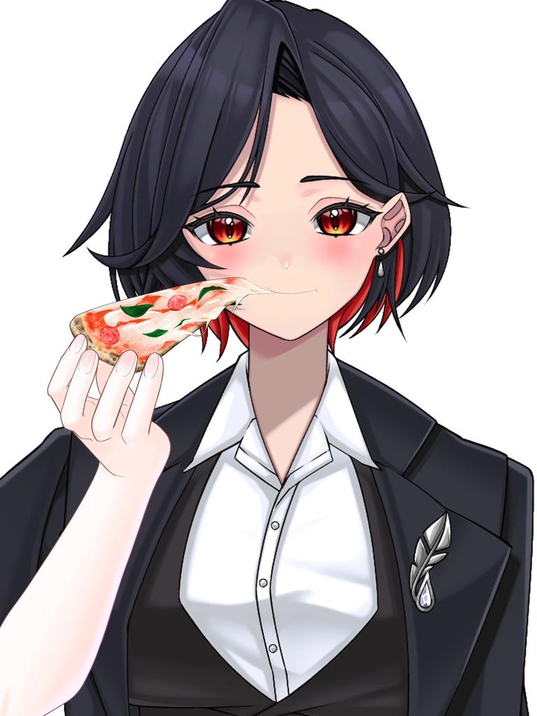 ピザを食べる素材🍕 VTuber素材/Vライバー素材/おはようVTuber/おはようVライバー/おはようVTuber素材/おはようVライバー素材 (透過素材)