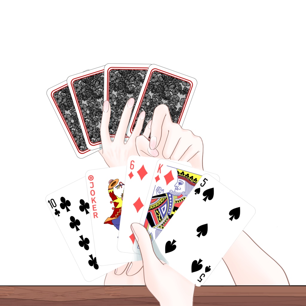 トランプをする手の素材♠️ VTuber素材/Vライバー素材/おはようVTuber/おはようVライバー/おはようVTuber素材/おはようVライバー素材(透過素材)