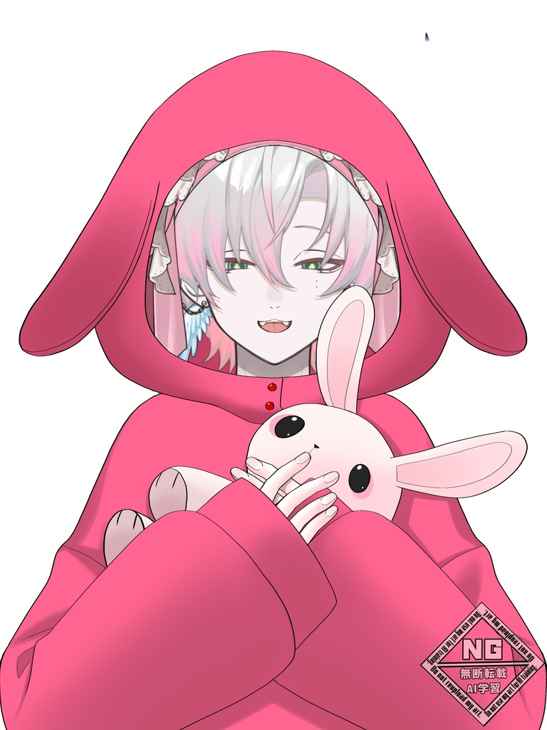 たれ耳うさぎパーカー素材🐰(全5種) VTuber素材/Vライバー素材/おはようVTuber/おはようVライバー/おはようVTuber素材/おはようVライバー素材(透過素材)