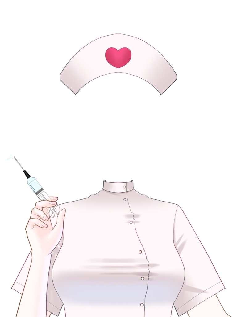 ナース衣装の素材💉🏥✨ VTuber素材/>Vライバー素材/おはようVTuber/おはようVライバー/おはようVTuber素材/おはようVライバー素材(透過素材)