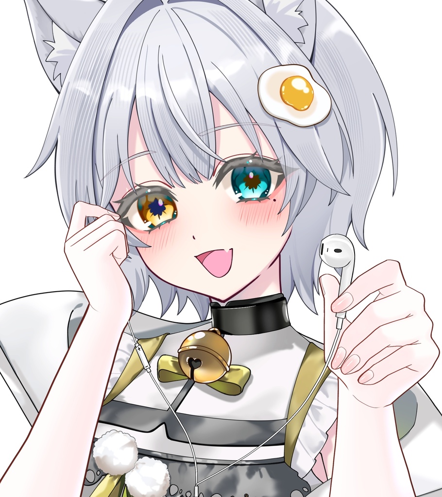 イヤホンをわけっこする素材🎧 VTuber素材/Vライバー素材/おはようVTuber/おはようVライバー/おはようVTuber素材/おはようVライバー素材 (透過素材)