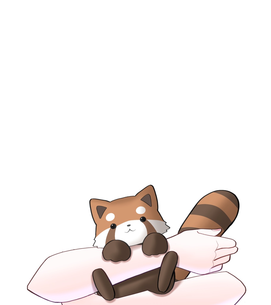 仔レッサーパンダを抱っこする素材💗 VTuber素材/Vライバー素材/おはようVTuber/おはようVライバー/おはようVTuber素材/おはようVライバー素材 (透過素材)
