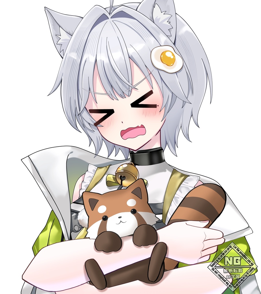 仔レッサーパンダを抱っこする素材💗 VTuber素材/Vライバー素材/おはようVTuber/おはようVライバー/おはようVTuber素材/おはようVライバー素材 (透過素材)