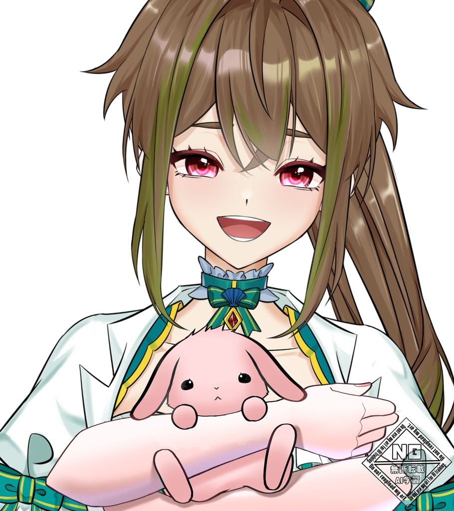 うさぎを抱っこ❣️な素材(2種類)🐰 VTuber素材/Vライバー素材/おはようVTuber/おはようVライバー/おはようVTuber素材/おはようVライバー素材 (透過素材)