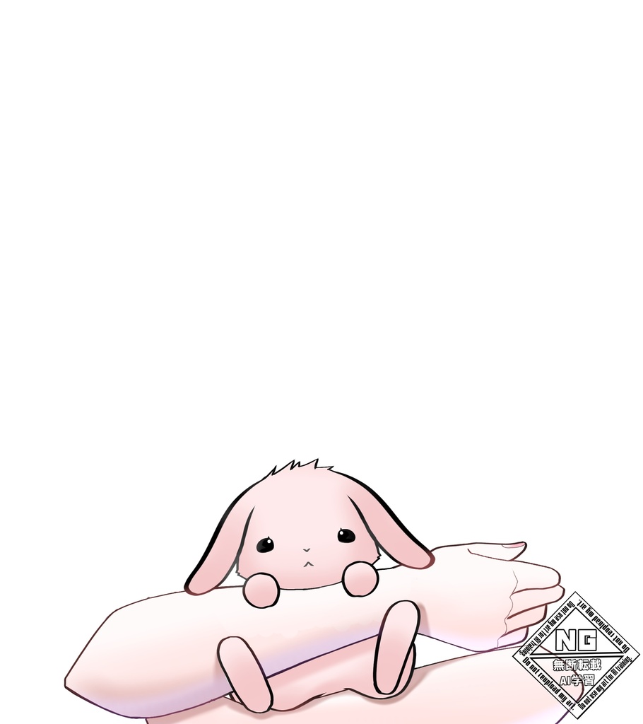 うさぎを抱っこ❣️な素材(2種類)🐰 VTuber素材/Vライバー素材/おはようVTuber/おはようVライバー/おはようVTuber素材/おはようVライバー素材 (透過素材)