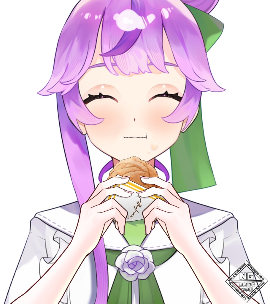 シュークリームを食べる素材💗 VTuber素材/Vライバー素材/おはようVTuber/おはようVライバー/おはようVTuber素材/おはようVライバー素材 (透過素材)