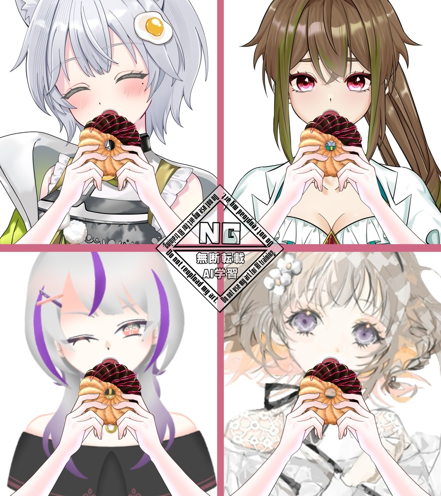 ドーナツを食べる素材🍩 VTuber素材/Vライバー素材/おはようVTuber/おはようVライバー/おはようVTuber素材/おはようVライバー素材 (透過素材)