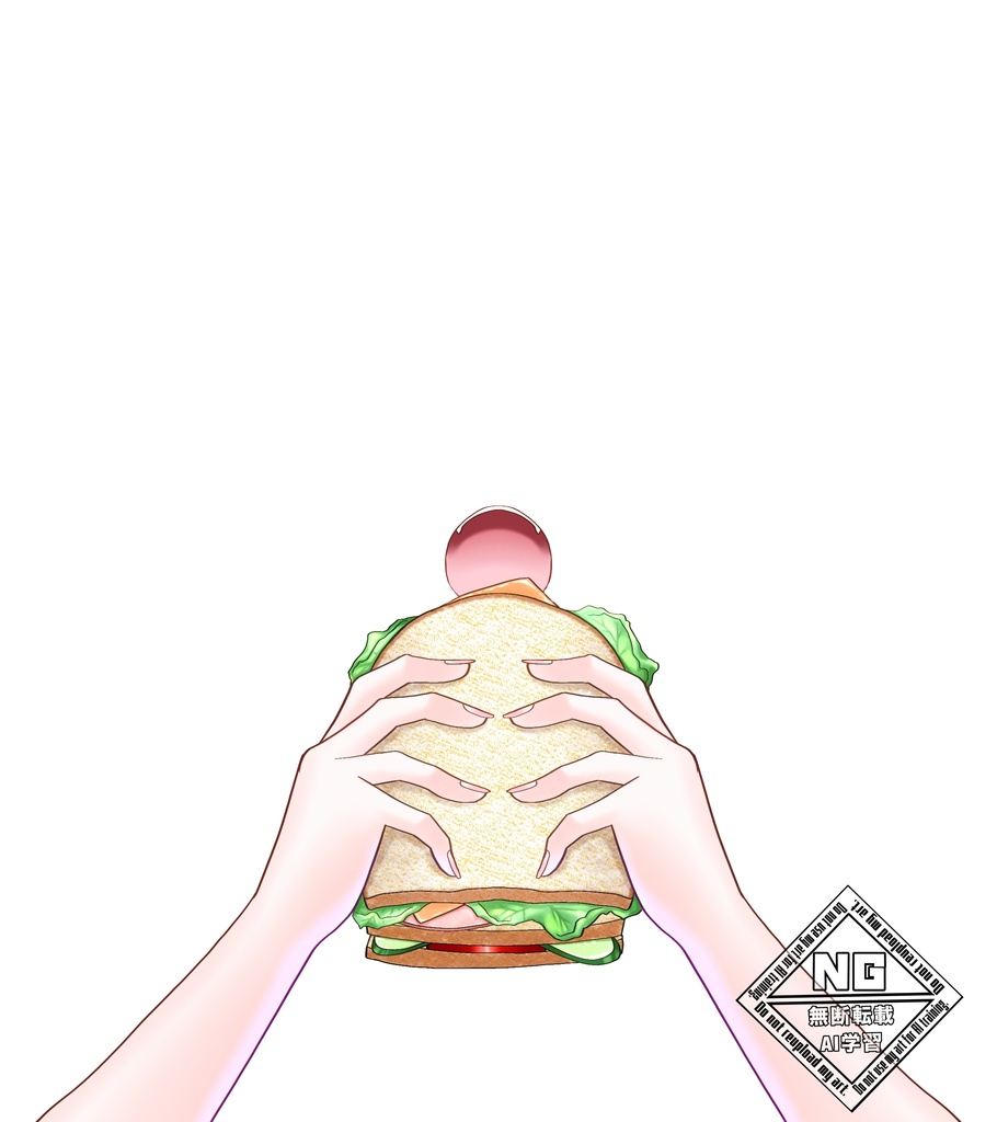 大きなサンドイッチを食べる素材🥪 VTuber素材/Vライバー素材/おはようVTuber/おはようVライバー/おはようVTuber素材/おはようVライバー素材 (透過素材)