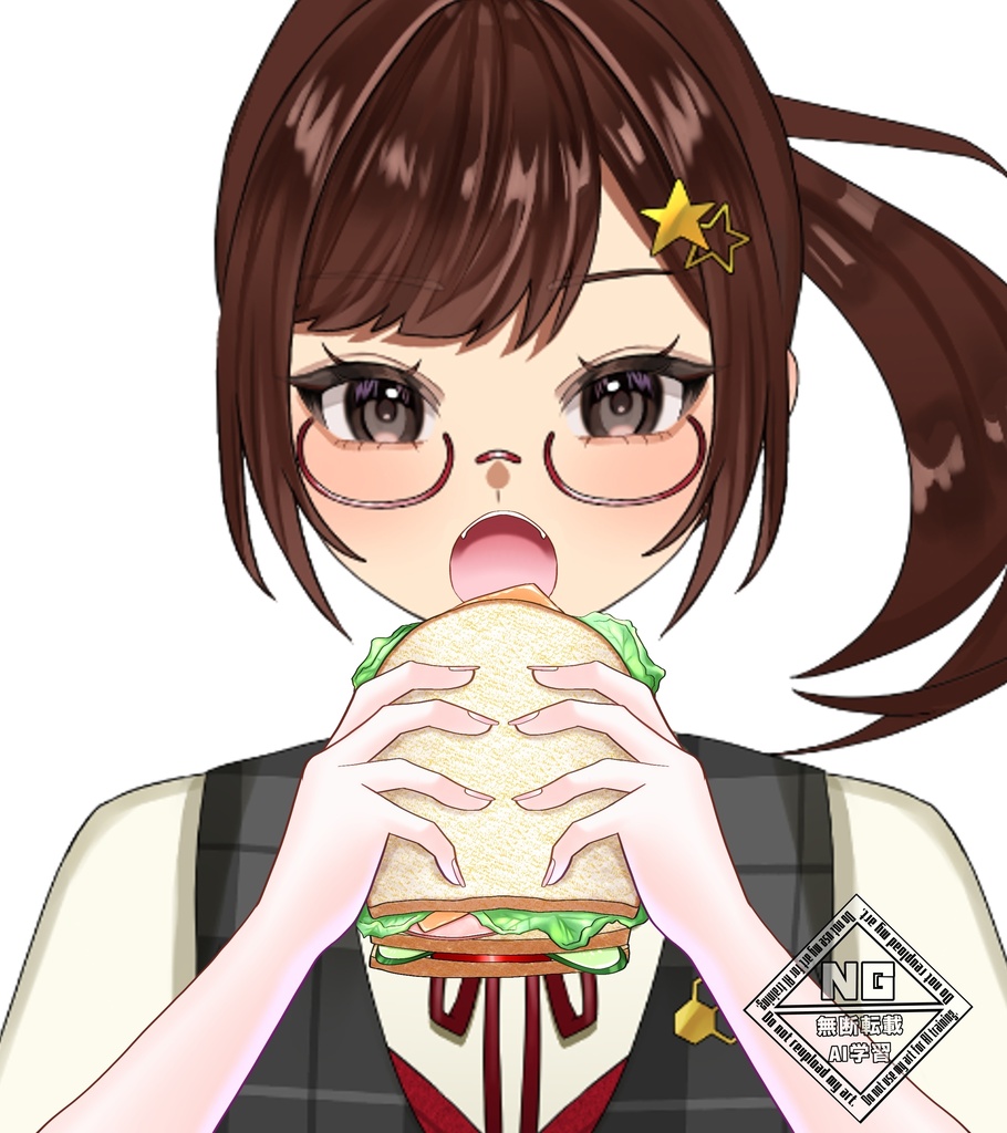 大きなサンドイッチを食べる素材🥪 VTuber素材/Vライバー素材/おはようVTuber/おはようVライバー/おはようVTuber素材/おはようVライバー素材 (透過素材)