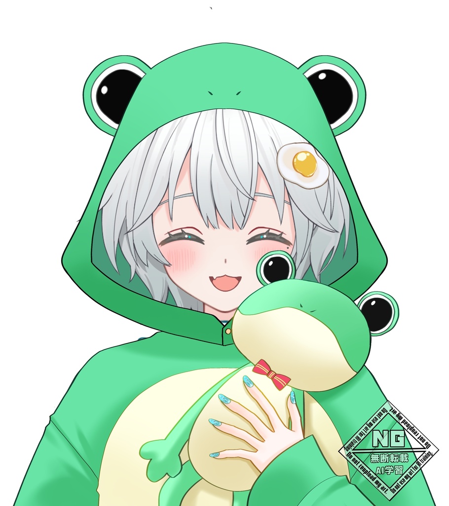 カエルのパーカー、ぬいぐるみ付き🐸 VTuber素材/Vライバー素材/おはようVTuber/おはようVライバー/おはようVTuber素材/おはようVライバー素材 (透過素材)