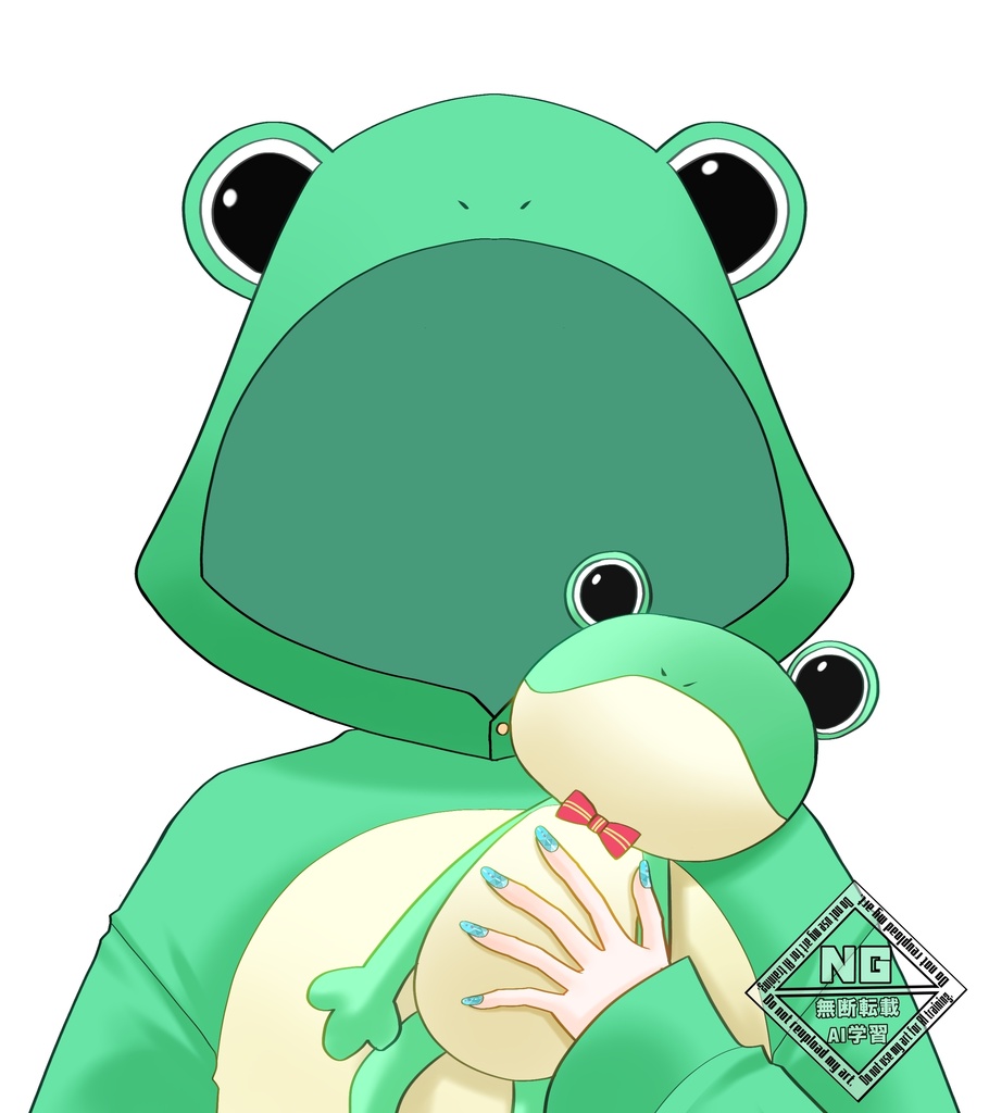 カエルのパーカー、ぬいぐるみ付き🐸 VTuber素材/Vライバー素材/おはようVTuber/おはようVライバー/おはようVTuber素材/おはようVライバー素材 (透過素材)