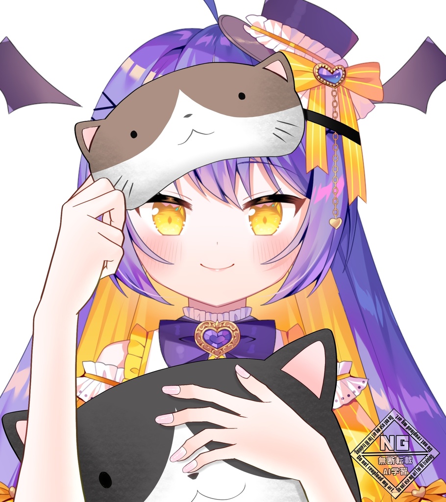 猫アイマスクと猫クッションの素材🐈🐾 VTuber素材/Vライバー素材/おはようVTuber/おはようVライバー/おはようVTuber素材/おはようVライバー素材 (透過素材)