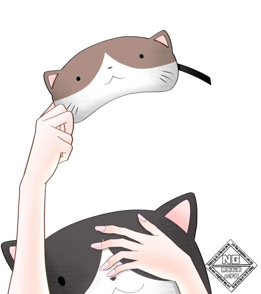 猫アイマスクと猫クッションの素材🐈🐾 VTuber素材/Vライバー素材/おはようVTuber/おはようVライバー/おはようVTuber素材/おはようVライバー素材 (透過素材)
