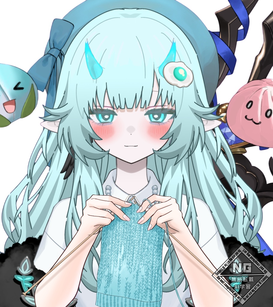 【VTuber素材】夏糸で編み物をする手の素材🧶(透過素材)