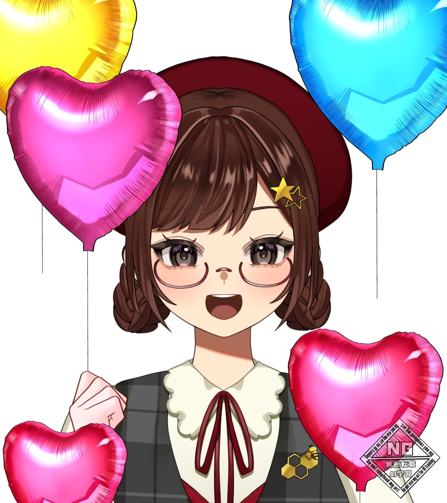 【VTuber素材】ハートのバルーンを持つ手の素材🎈 (透過素材)