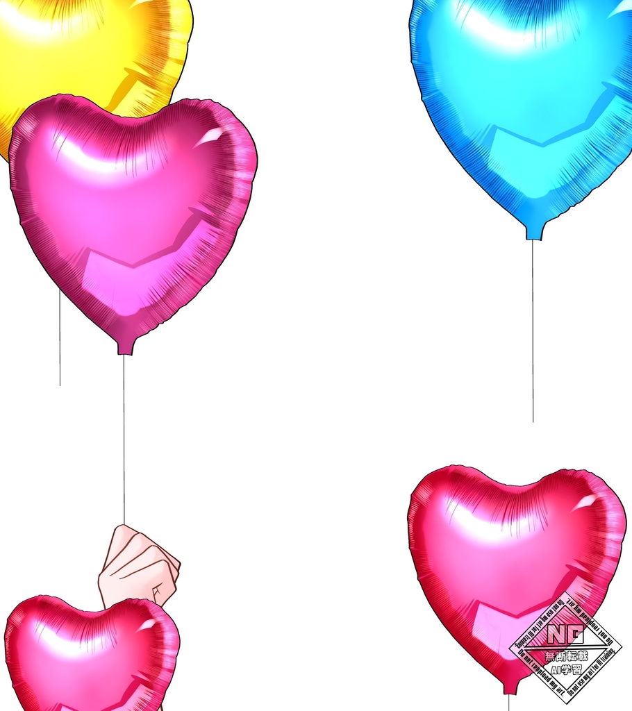【VTuber素材】ハートのバルーンを持つ手の素材🎈 (透過素材)