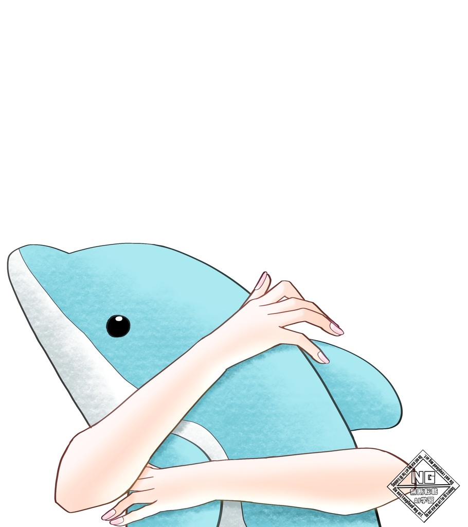 【VTuber素材】イルカのぬいぐるみを持つ手の素材🐬◝✩【無償素材】