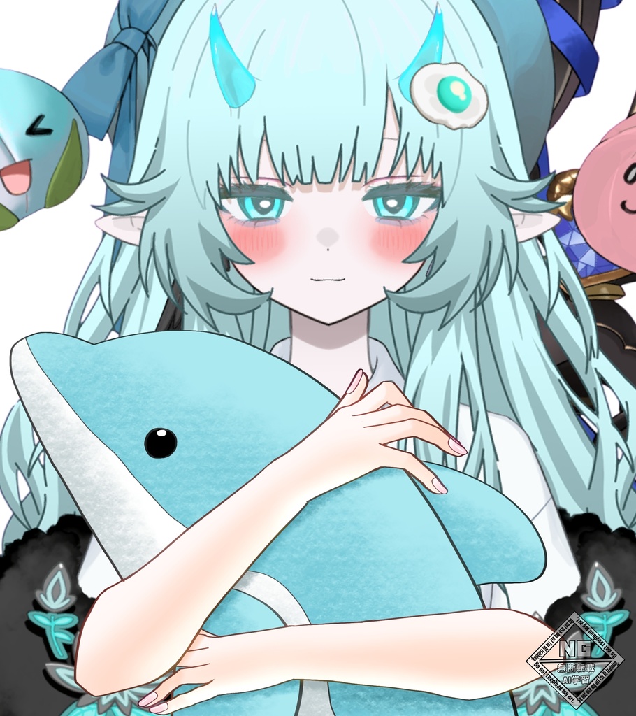 【VTuber素材】イルカのぬいぐるみを持つ手の素材🐬◝✩【無償素材】