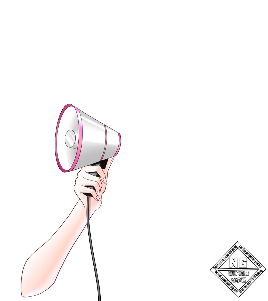 【VTuber素材】ミニ拡声器を持つ手の素材📢✨【無償素材】(透過素材)
