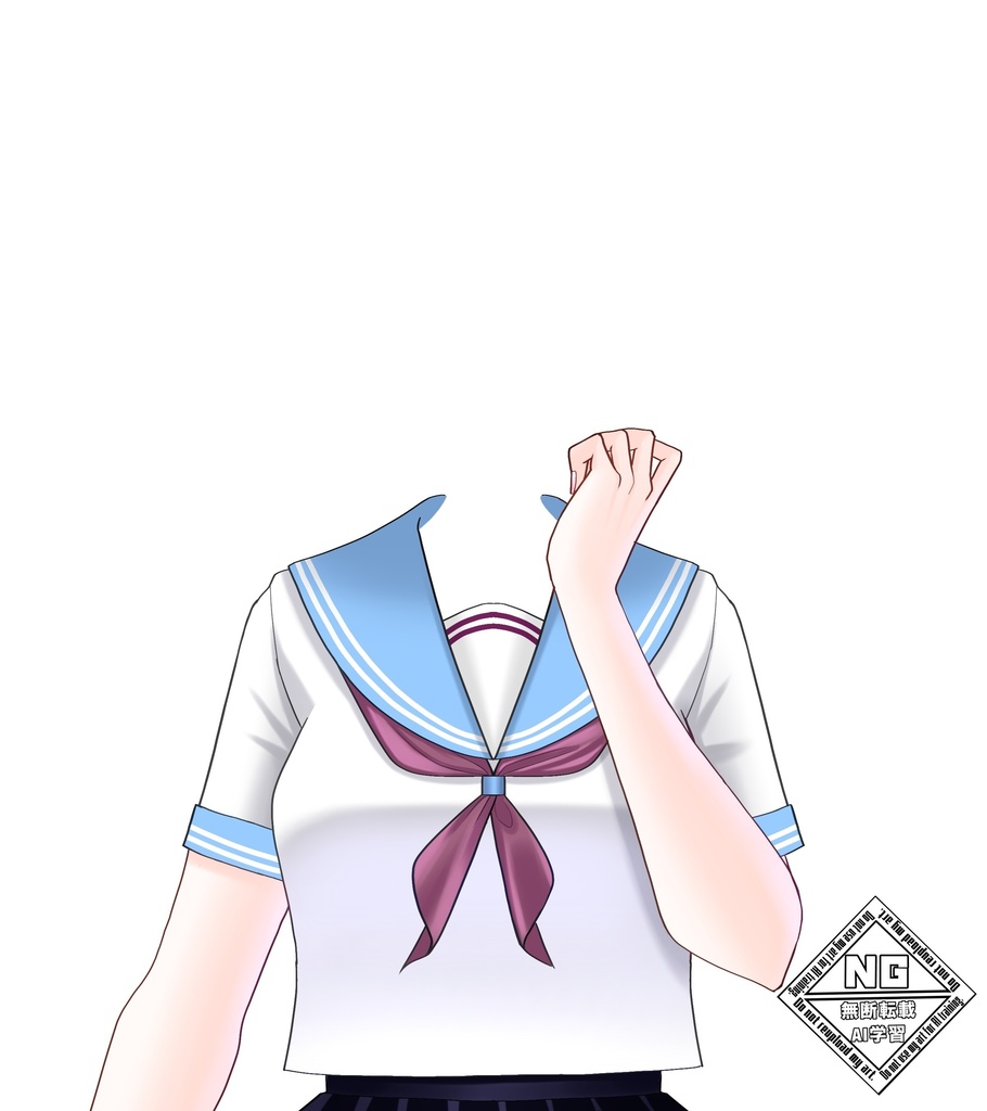 【VTuber素材】夏セーラー服の衣装素材【無償素材】(透過素材)