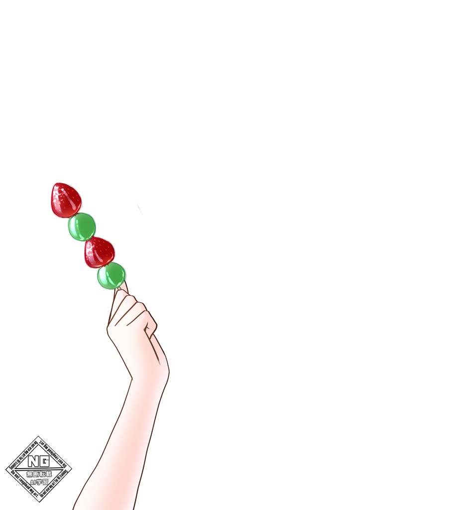 【VTuber素材】フルーツ飴を持つ手の素材🍓【無償素材】(透過素材)