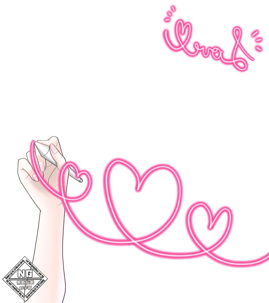 【VTuber素材】こちらに♡を描く手の素材【無償素材】(透過素材)