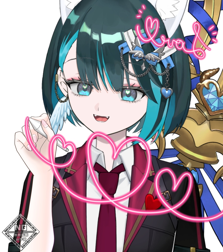【VTuber素材】こちらに♡を描く手の素材【無償素材】(透過素材)