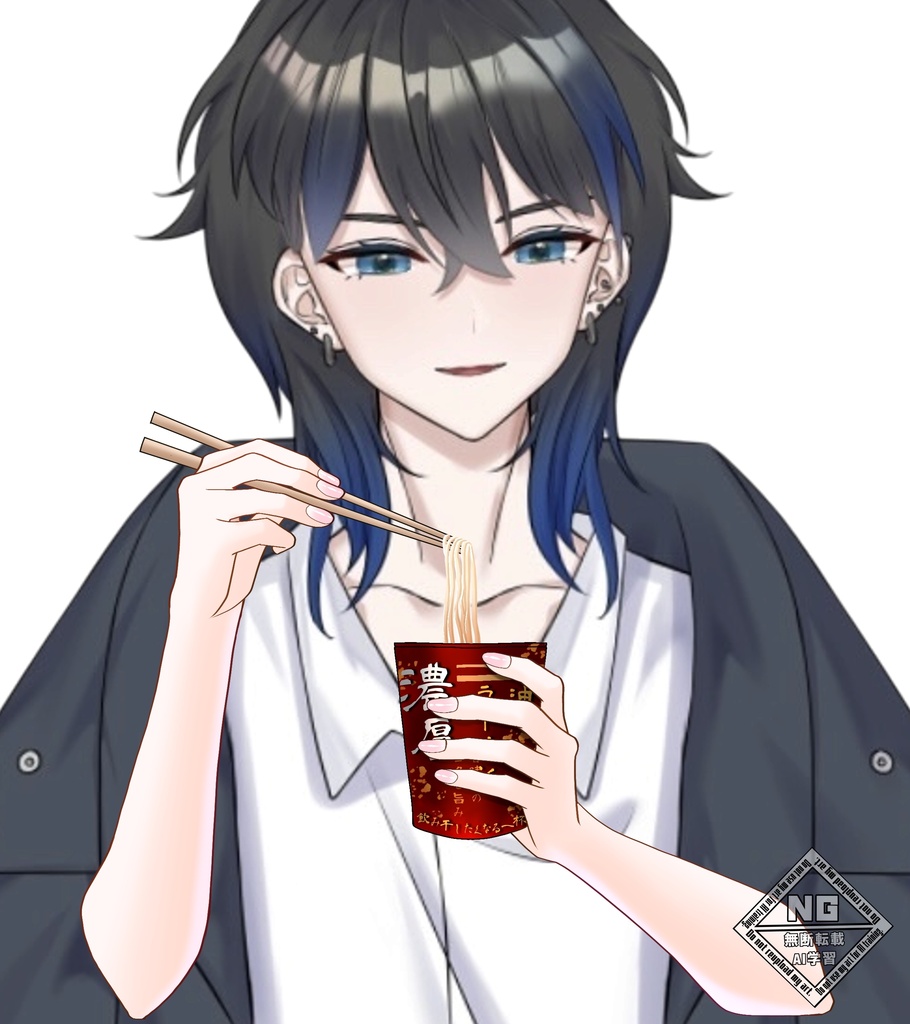 【VTuber素材素材】カップ麺を食べる手の素材🍜🍥【無償素材】(透過素材)