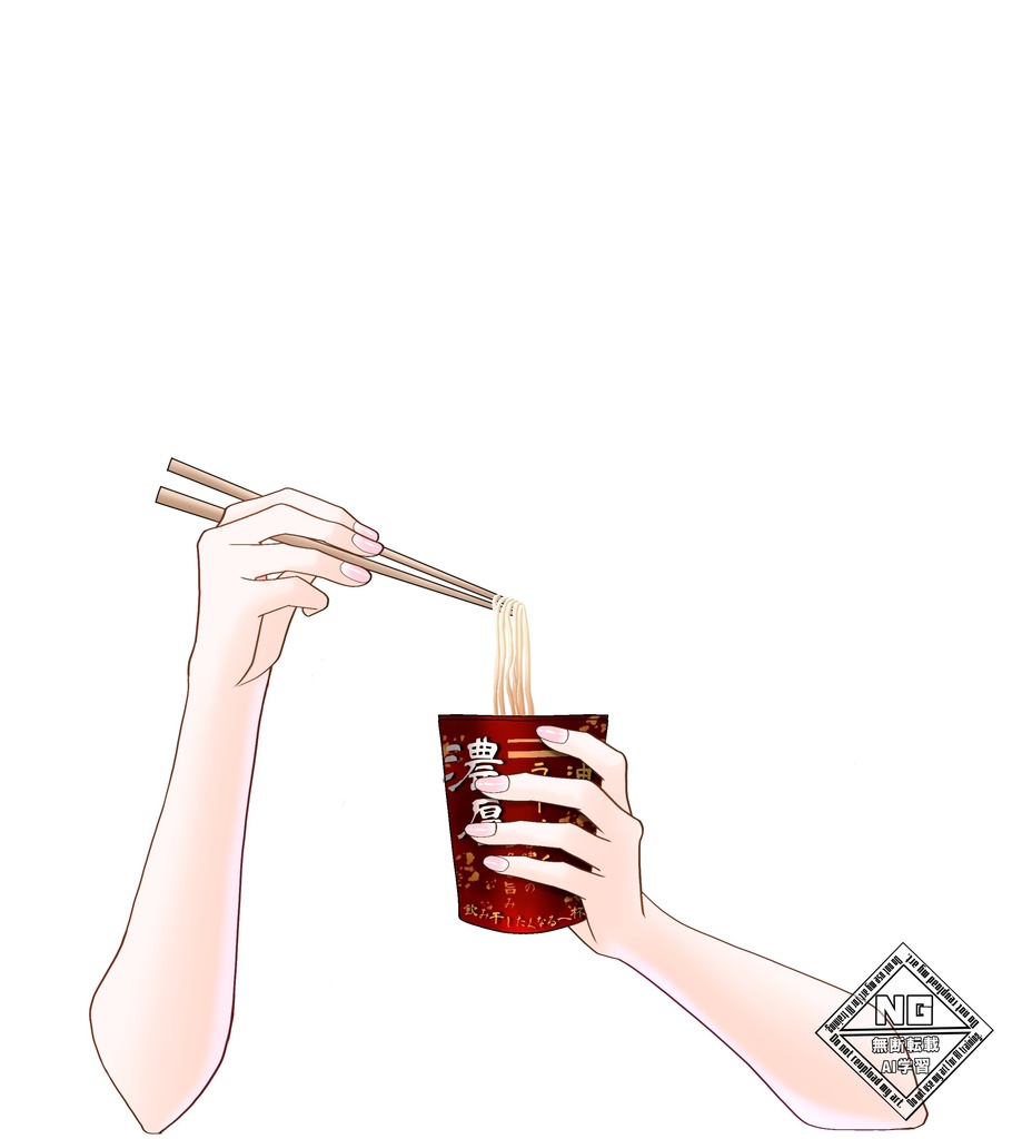 【VTuber素材素材】カップ麺を食べる手の素材🍜🍥【無償素材】(透過素材)
