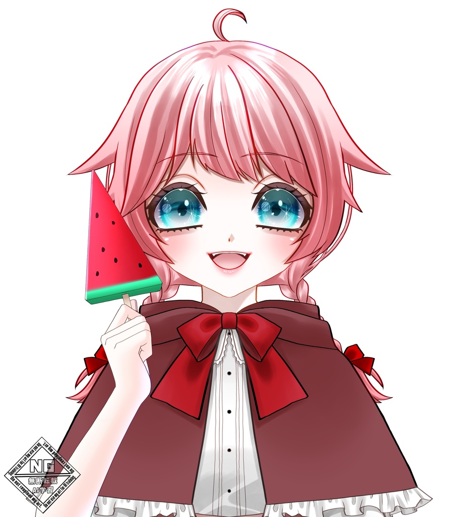 【VTuber素材】スイカバーを持つ手の素材🍉【無償素材】(透過素材)