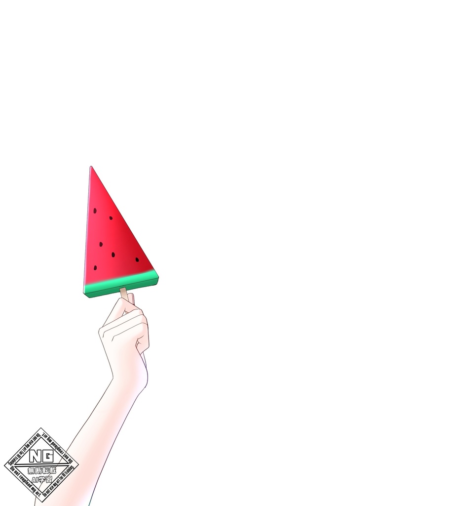 【VTuber素材】スイカバーを持つ手の素材🍉【無償素材】(透過素材)