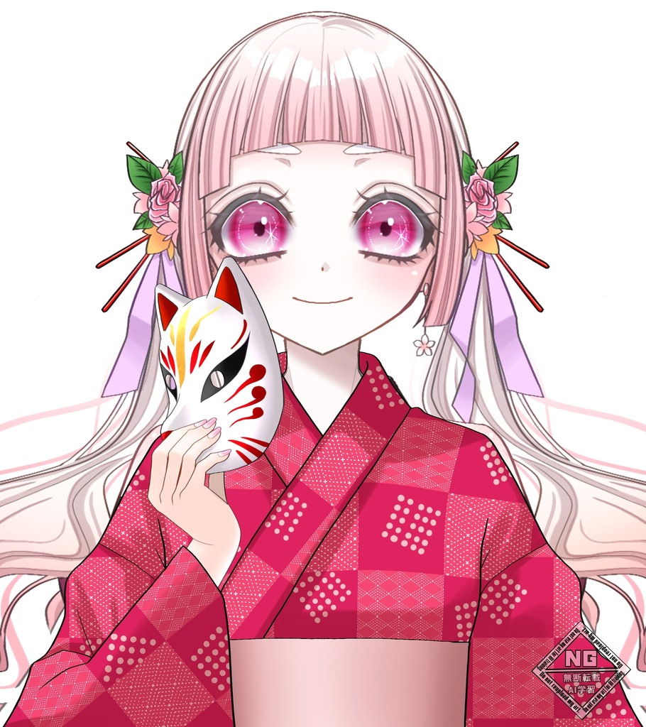 【VTuber素材】浴衣＋アイテムの素材(全3種)【無償素材】(透過素材)