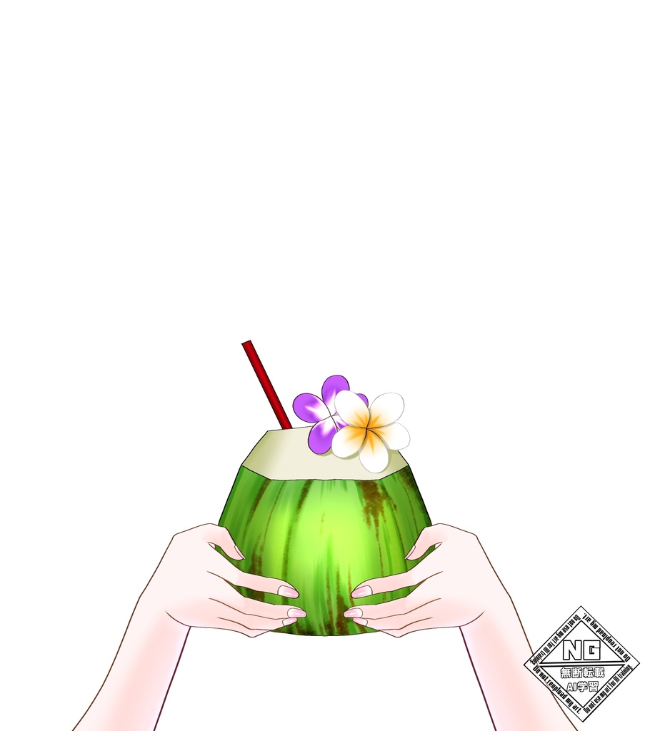 【VTuber素材】ココナッツジュースを持つ手の素材🥥✨【無償素材】(透過素材)