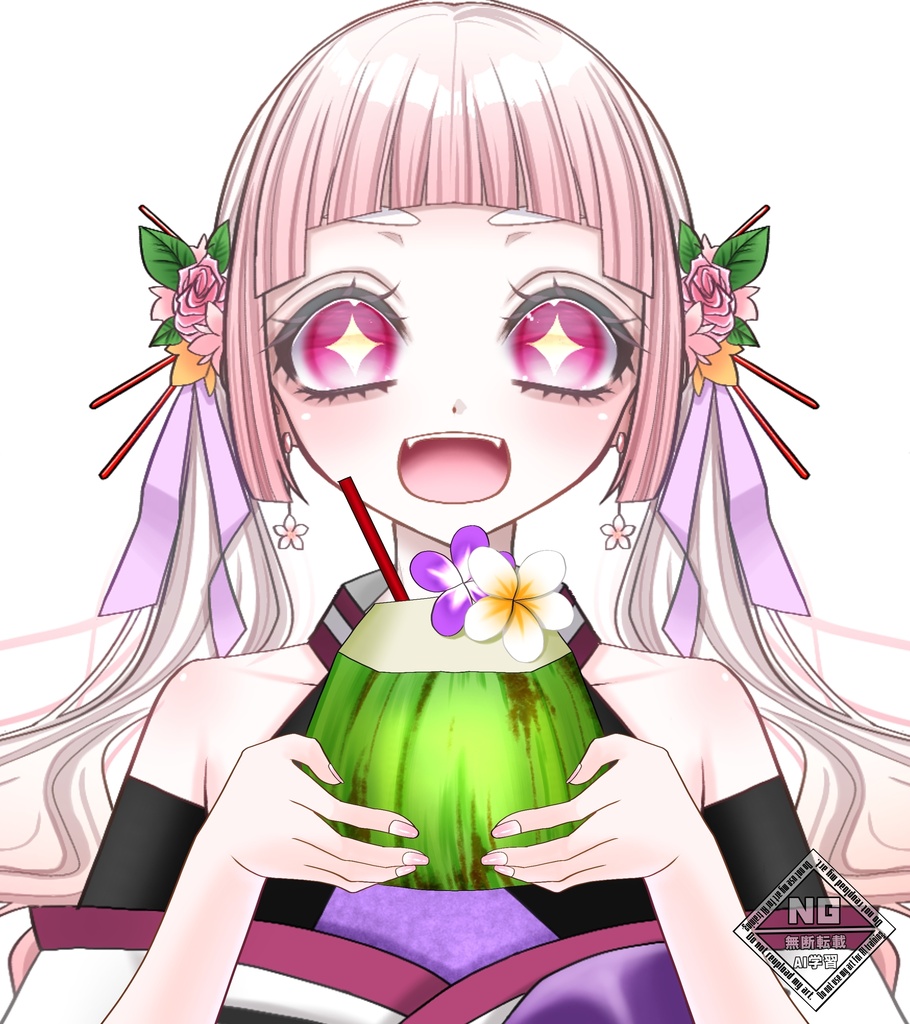 【VTuber素材】ココナッツジュースを持つ手の素材🥥✨【無償素材】(透過素材)