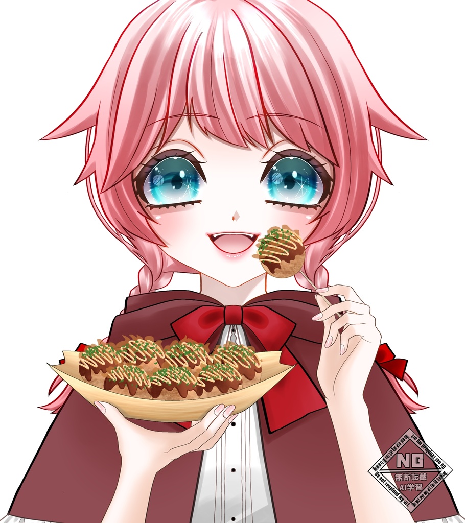 【VTuber素材】たこ焼きを食べる素材🐙✨【無償素材】(透過素材)