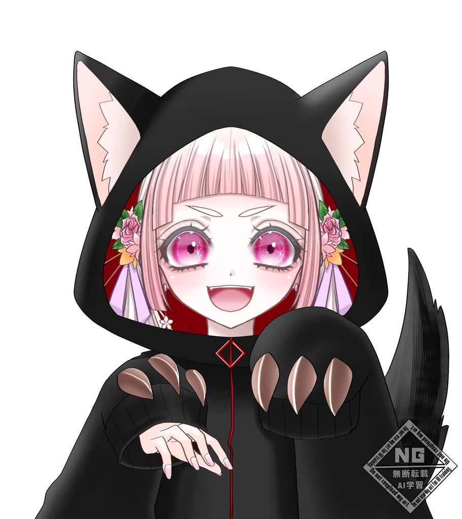 【VTuber素材】オオカミのパーカー素材✨【無償素材】(透過素材)
