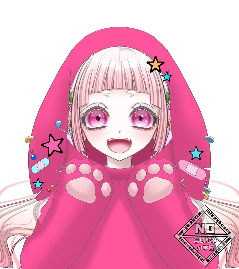 【VTuber素材】垂れ耳うさぎのパーカー🐰〈全４色〉【無償素材】(透過素材)