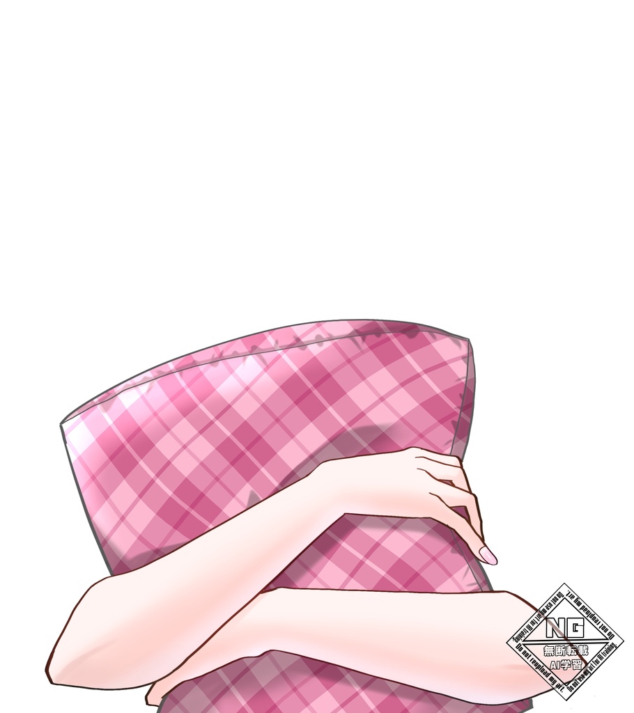 【VTuber素材】クッションを抱える手の素材💗【無償素材】(全2色・透過素材)
