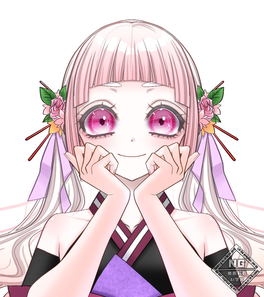 【VTuber素材】顎を乗せる手の素材💗【無償素材】(透過素材)