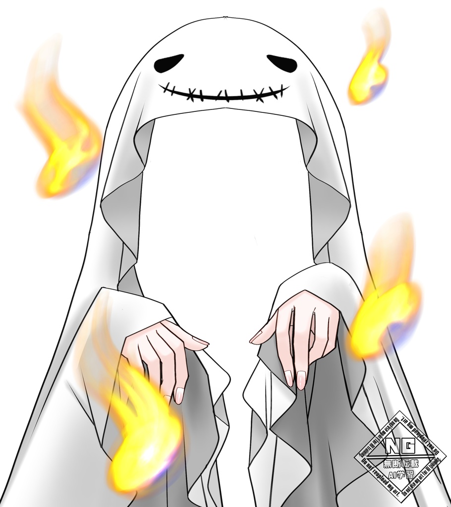 【VTuber素材】おばけだぞ〜👻👻👻な素材【無償素材】(透過衣装素材)