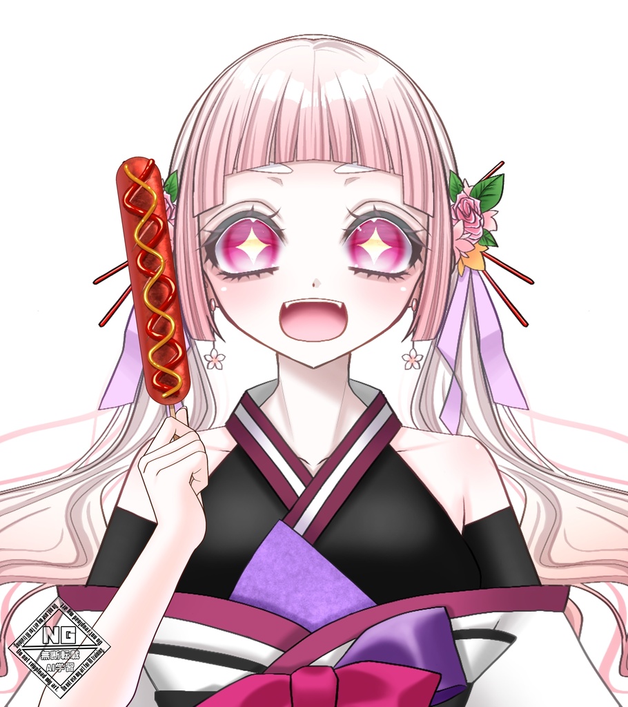 【VTuber素材】フランクフルトを持つ手の素材【無償素材】(透過素材)