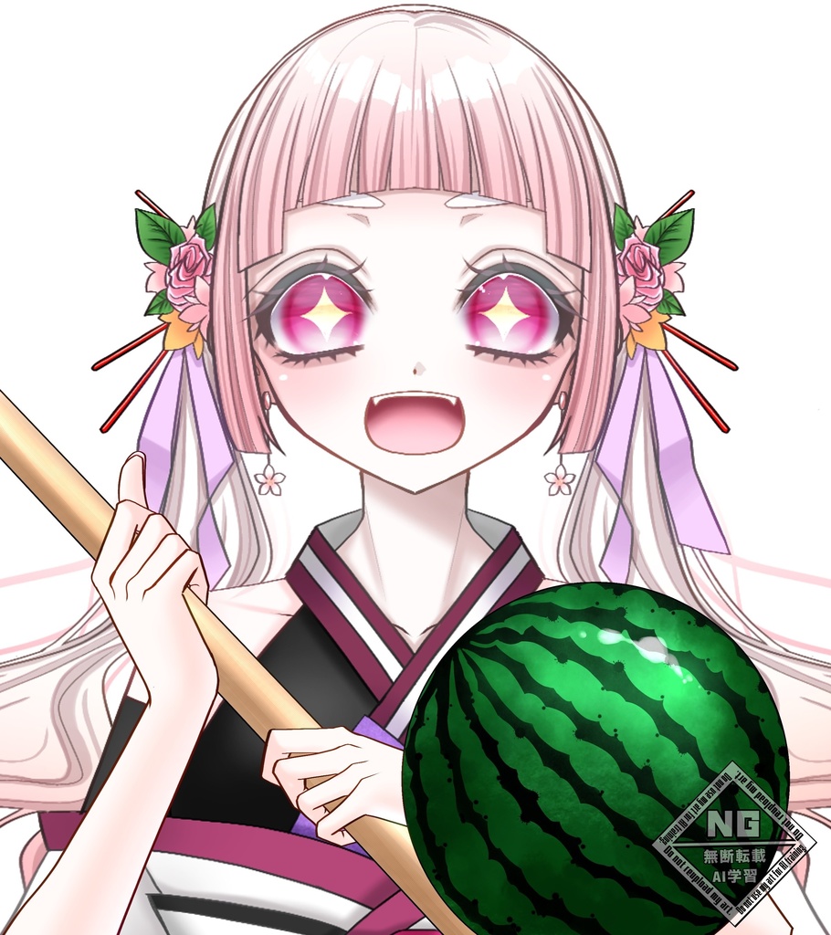 【VTuber素材】スイカ割り素材🍉【無償素材】(透過素材)