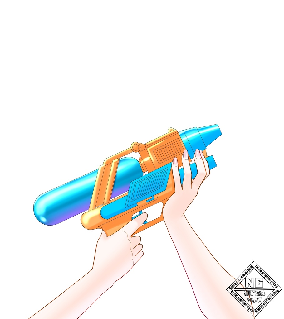 【VTuber素材】強力水鉄砲を持つ手の素材🔫✨【無償素材】(透過素材)