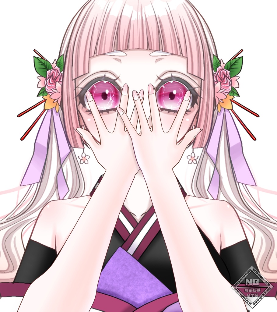 照れ隠しの手の素材💗【VTuber素材】【無償素材】(透過素材)