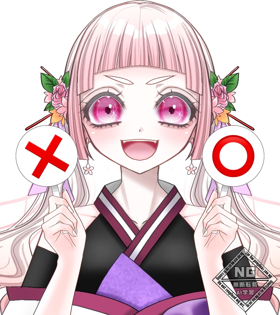 ⭕❌の札を持つ手の素材✨【VTuber素材】【無償素材】(透過素材)