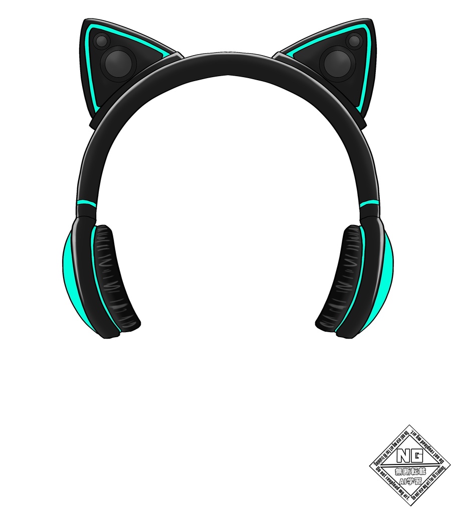 ねこみみゲーミングヘッドホン🐱🎧《全3色》【VTuber素材】【無償素材】(透過素材)